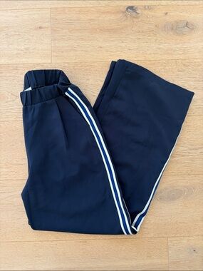 bishop + young Navy Track Joggers with White Stripe